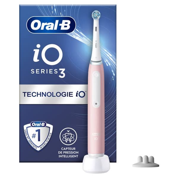 Rosa elektrisk tandborste Series 3s iO med ORAL-B laddare