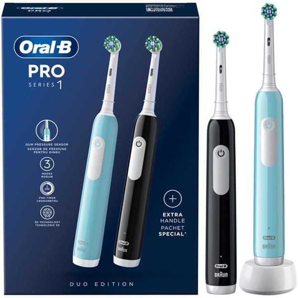 Oral-B PRO1 DUO eltandborste Blå, Svart