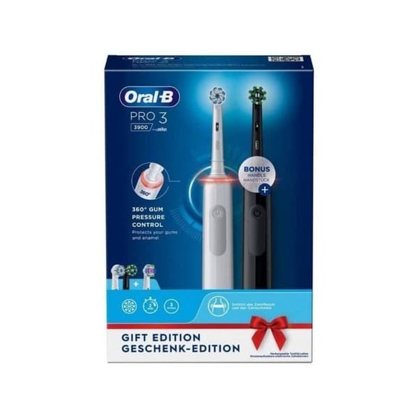 Elektrisk tandborste - Oral-B - PRO3 3900 DUO - Uppladdningsbar - 2 lägen - Blandad