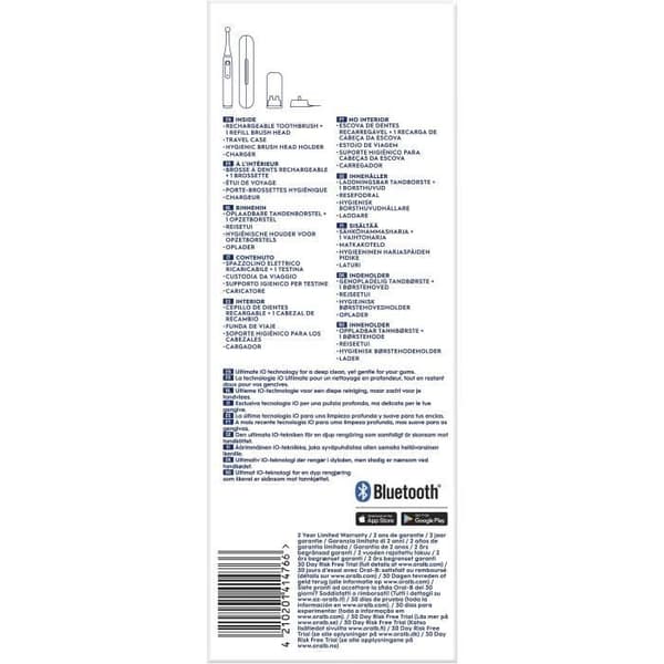 Tandborstar - ORAL-B - iO5n Quite - Vit + Resväska - Elektrisk