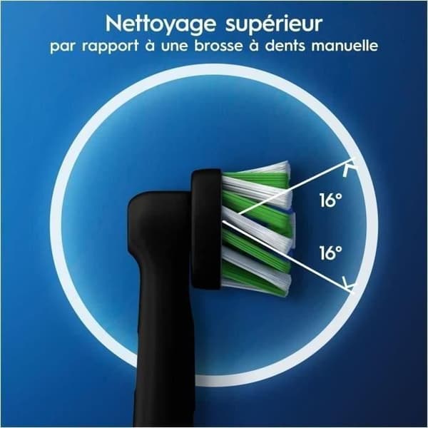 Oral-B Precision Cross Action Clean Max Black Ersättningsborsthuvud - paket med 3