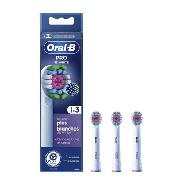 Oral-B Pro 3D White - Tandborsthuvuden - 3 enheter