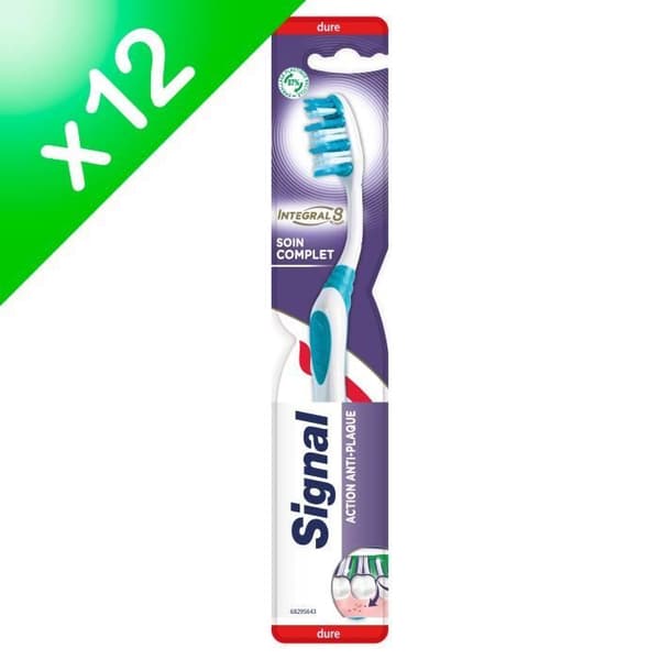 PACK OM 12, Signal Integral 8 Complete Care tandborste, 100 % återvinningsbar, hård 42 mm
