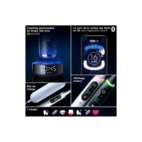 Oral B IO 10 Vit Elektrisk tandborste Ansluten Bluetooth + påse