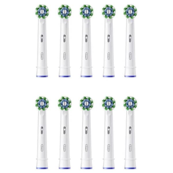 Tandborstehuvuden - ORAL-B - Cross Action - 10 stycken - Vit - Oscillerande-roterande