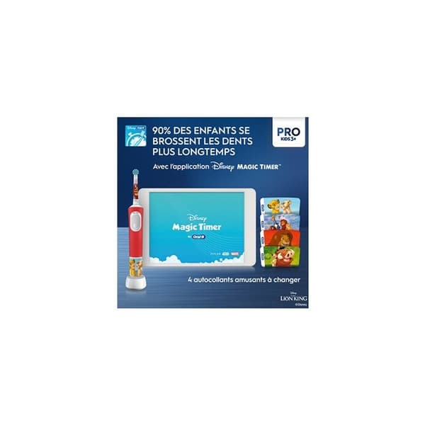 Elektrisk tandborste - Oral-B - Vitality Pro 103 - Lejonkungen - 2 lägen - Uppladdningsbar - Barn