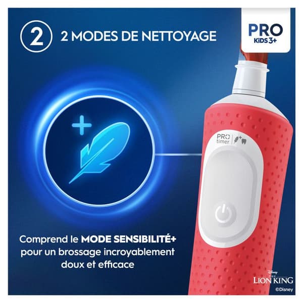 Elaborerborste - Oral-B - Vitality Pro 103 - Lejonkungen - 2 lägen - För barn från 3 år och uppåt