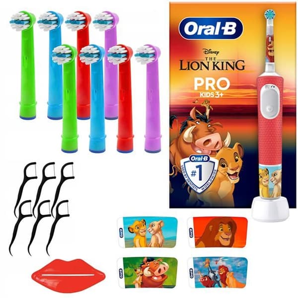 Oral-B Vitality Pro 103 Lion King tandborste + 8 ersättningstips för barn