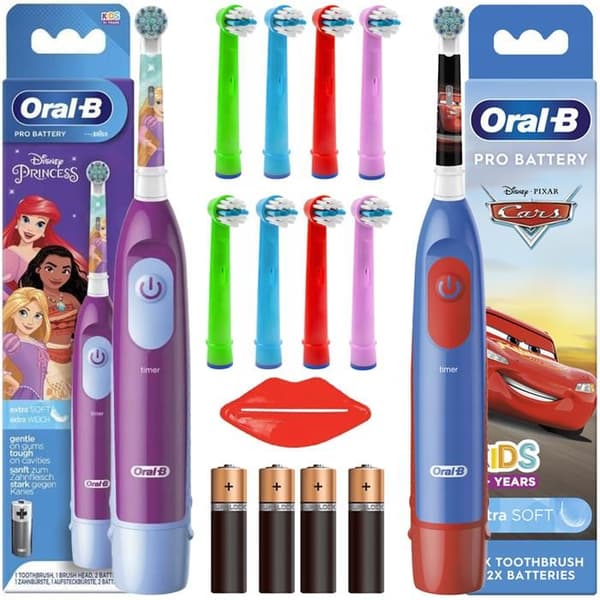Braun Oral-B Advanced Cars + Princesses tandborste + 8 ersättningsspetsar