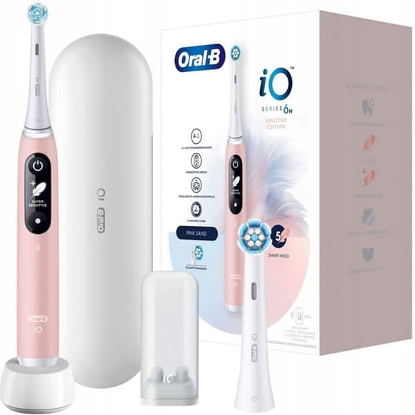 Oral-B iO 6 Sensitive Edition elektrisk tandborste, 2 borstar, 5 borstningslägen