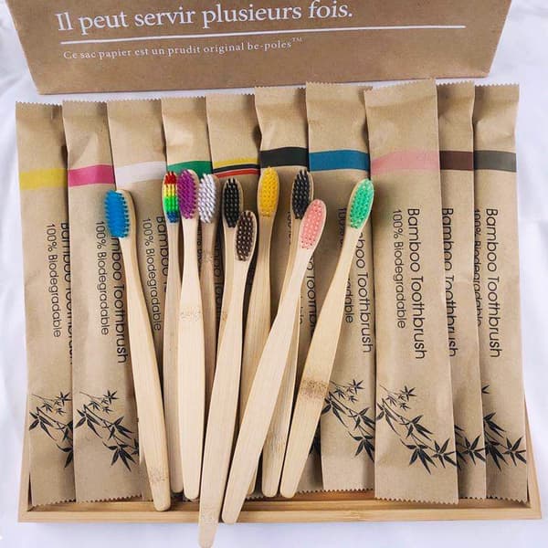 10-Pack Bambu Tannbørster - Ekstra Myke Børster