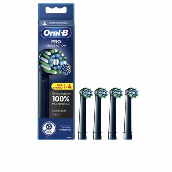 Tandborsthuvud Oral-B CROSS ACTION Svart 4 antal