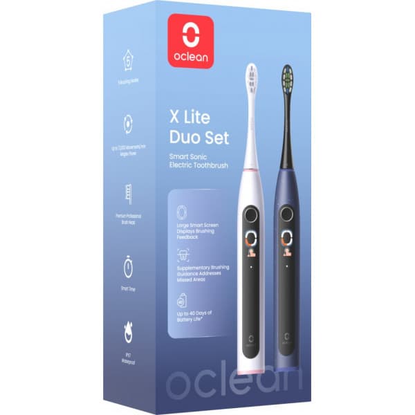 Oclean X Lite Smart Sonic Duo Set - eltandborste, grå och blå