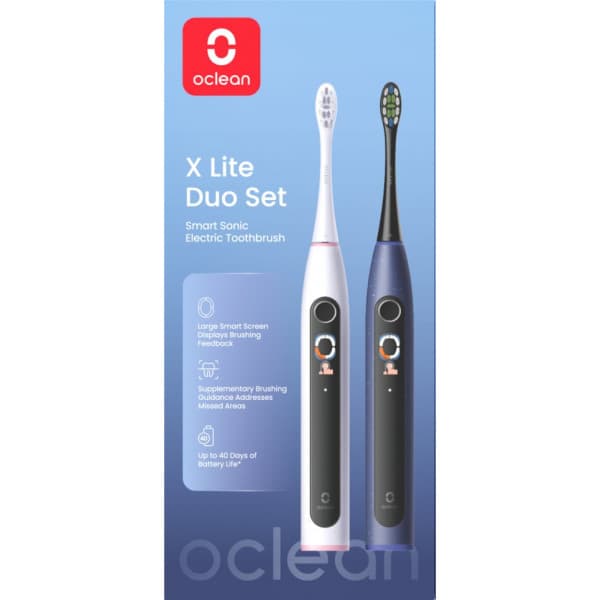 Oclean X Lite Smart Sonic Duo Set - eltandborste, grå och blå