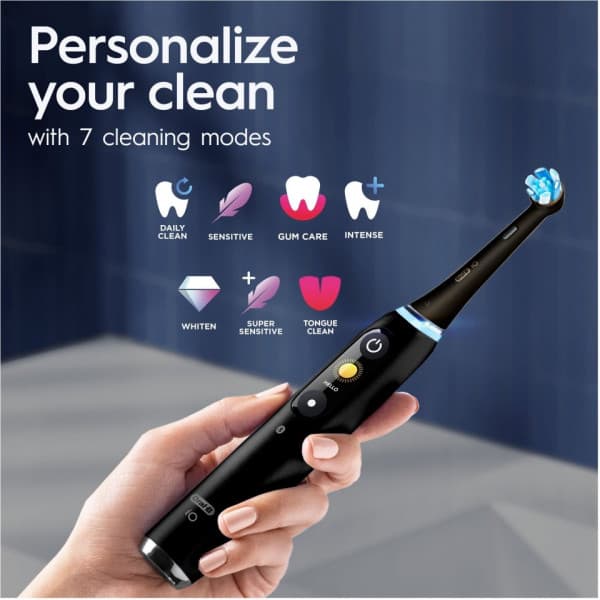 Oral-B iO Series 9 elektriska tandborstar, svart & rosé