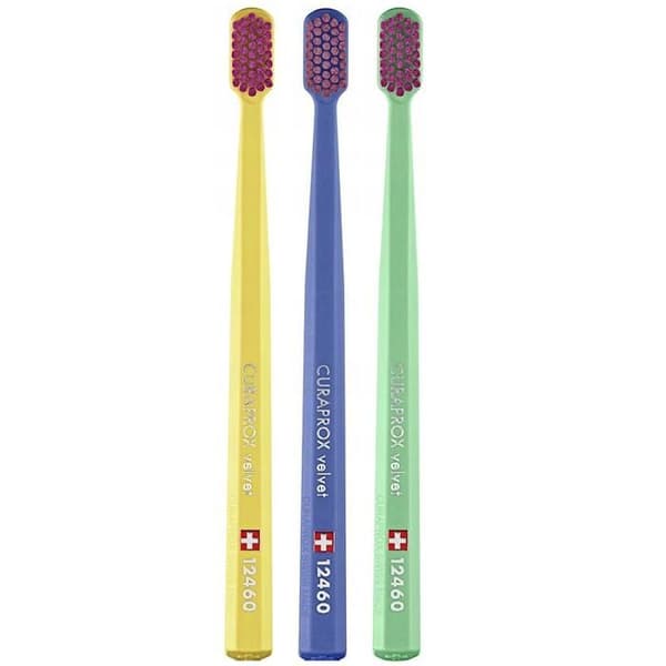 Tandborste - Curaprox - CS 12460 velvet - ultra mjuk - paket med 3 - effektivt bekämpar plack