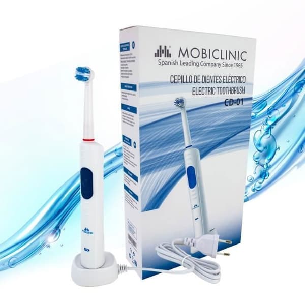 Mobiclinic, Eltandborste, Mod. CD-01, europeiskt märke, Uppladdningsbart batteri, Vit