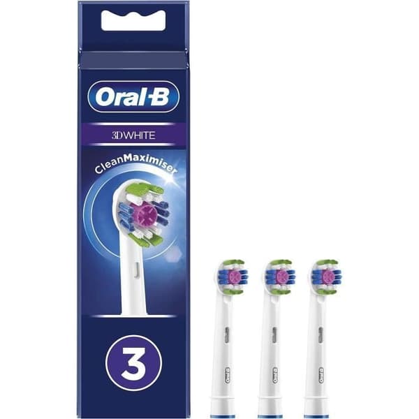 Oral-B 3D White - 3-pack elektriska tandborsthuvuden med CleanMaximiser-teknik