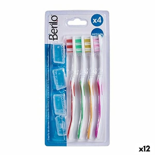 Tandborste Berilo AR1410003 Gul Blå Röd Grön (12 antal)