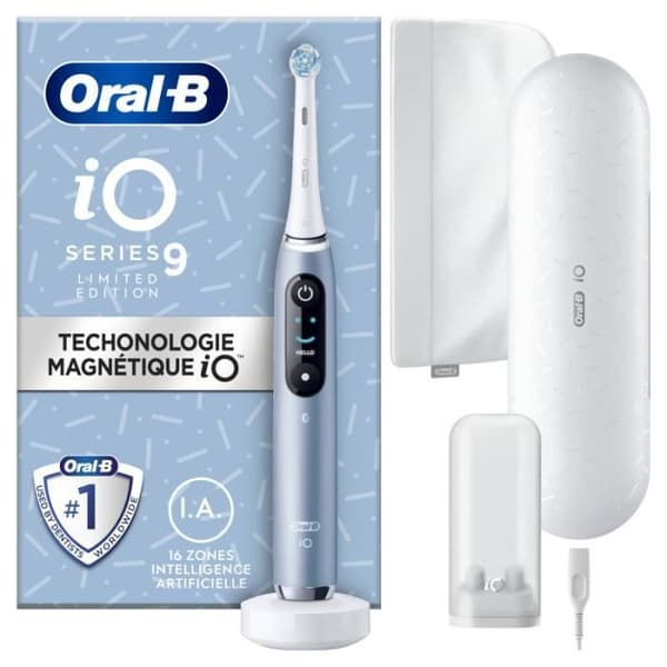 Oral-B iO 9 Special Edition - Med reseväska, borsthållare och magnetisk påse - Blå - Elektrisk tandborste co