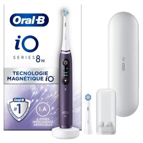 Oral-B iO 8N eltandborste - Lila - Med reseväska och borsthållare