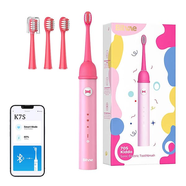 Sonic tandbørste til børn med app og spidssæt Bitvae K7S (pink)