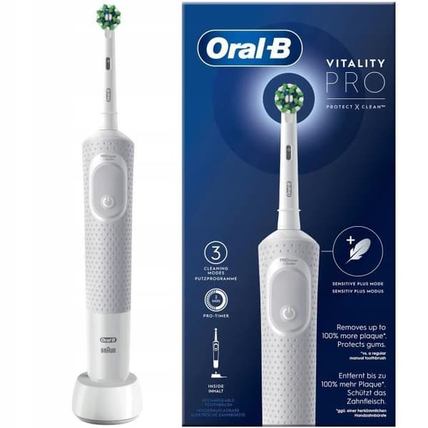 Oral-B Vitality Pro elektrisk tandborste Vit, 1 borsthuvud