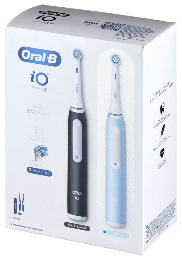 Braun Oral-B szczoteczka elektryczna iO 3 zestaw DUO BLACK & BLÅ