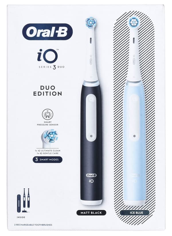 Braun Oral-B szczoteczka elektryczna iO 3 zestaw DUO BLACK &amp; BLÅ