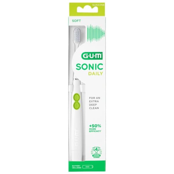 Tandborstar-GUM Sonic Daily Tandborste Mjuk (Färg: Vit)