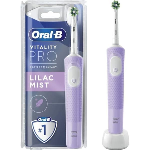 Oral-B Vitality Pro Purple elektrisk tandborste - 3 borstlägen - Batteri med lång livslängd