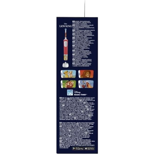 Elaborerborste - Oral-B - Vitality Pro 103 - Lejonkungen - 2 lägen - För barn från 3 år och uppåt