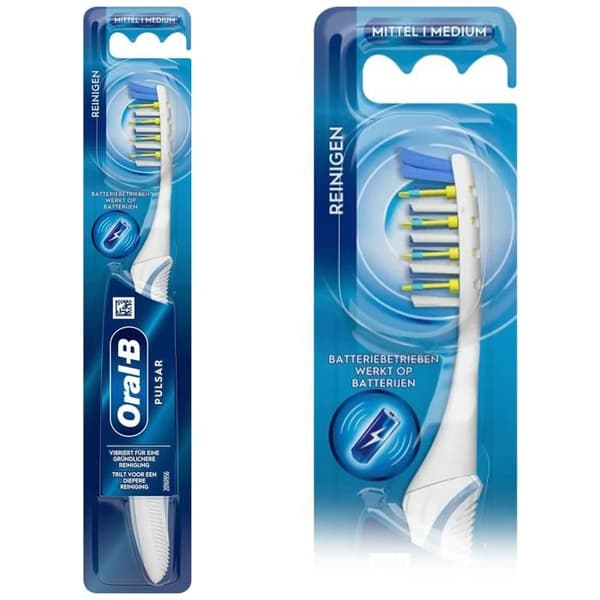 Tandborste - Oral-B - Pulsar 35 - Medium hårdhet - MicroPulse borststrån - Inbyggt batteri