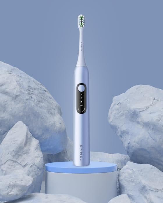 SPINEL CARE SmileOn Blå sonisk tandborste 3 USB-C-lägen + fodral och tillbehör