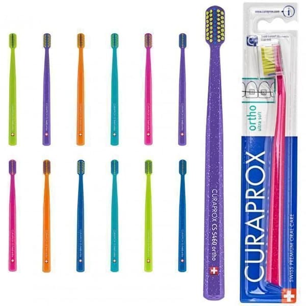 Tandborste - Curaprox - CS 5460 Ortho - Ultramjuk - Allergivänlig - För dentala apparater