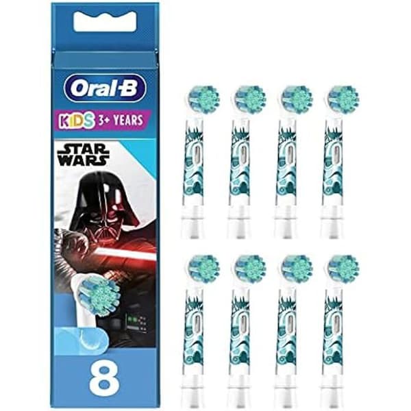 Ersättningsborsthuvuden - ORAL-B - Star Wars - Paket med 8 - Designad för barn - Optimal mjukhet