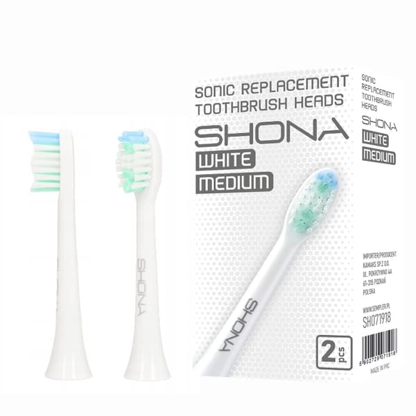 SHONA HOVED TIL ORO-SONIC HVID TANDBØRSTER 2 STK