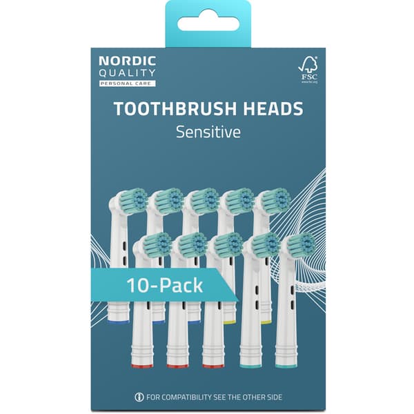 Nordic Quality Tandborsthuvud Sensitive till Oral-B 10-pack