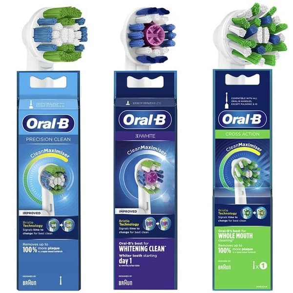 Brossettar - ORAL-B - 3D WHITE CROSS ACTION PRECISION CLEAN - 3 munstycken - Avancerad rengöring - Eliminering av plack