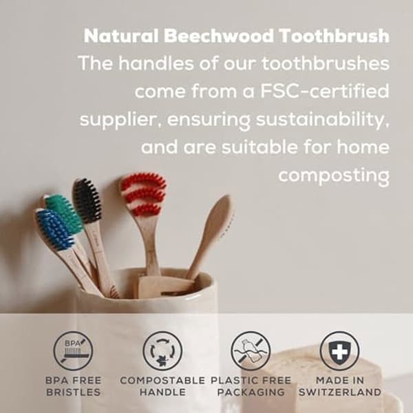 Tandborste - GEORGANICS - Bambu - Mjuka borst - Ekologiskt - Biologiskt nedbrytbart
