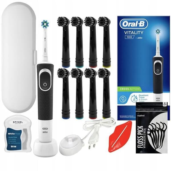 Elektrisk tandborste - Oral-B - Vitality - 7600 oscillatoringar/min - 8 munstycken - Etui ingår