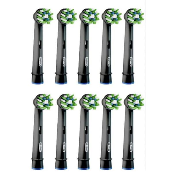 Tandborsthuvuden - ORAL-B - Cross Action - 10 stycken - Svart - Oscillerande-rotativ