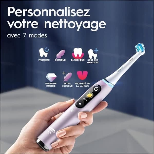 Oral-B iO 9 Elektrisk Tandborste För Vuxna, Rosakvarts, Specialutgåva, 7 Borstlägen Med Vithet Och Tandvård