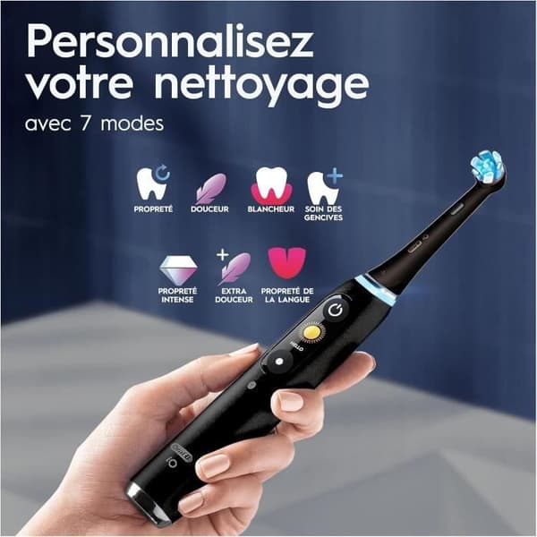 Elektrisk Tandborste - ORAL-B - iO 9 - Svart - 7 Lägen - Inkluderade Tillbehör