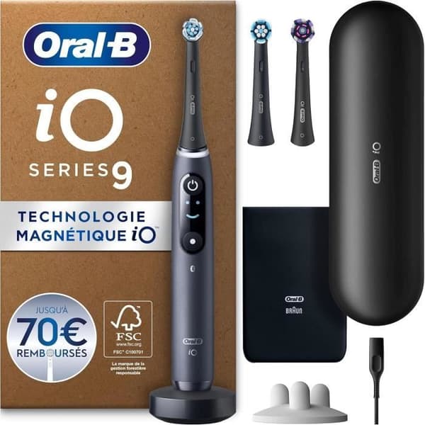 Elektrisk Tandborste - ORAL-B - iO 9 - Svart - 7 Lägen - Inkluderade Tillbehör