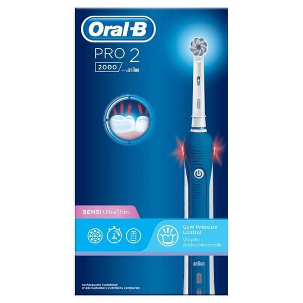 Oral-B Pro 2 2000 elektrisk tandborste - hjälper till att borsta tänderna i 2 minuter