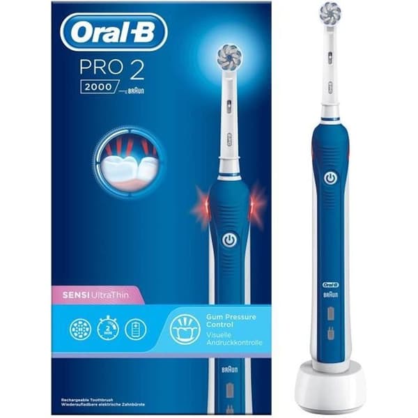 Oral-B Pro 2 2000 elektrisk tandborste - hjälper till att borsta tänderna i 2 minuter
