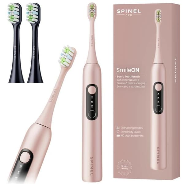 SpinelCare SmileOn Rosa tandborste + 2 svarta spetsar SpinelCare