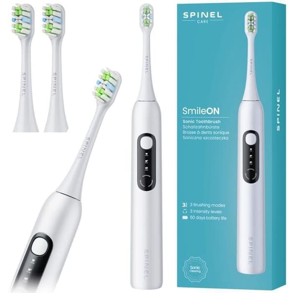 Borsttand SpinelCare SmileOn Vit + 2 vita munstycken