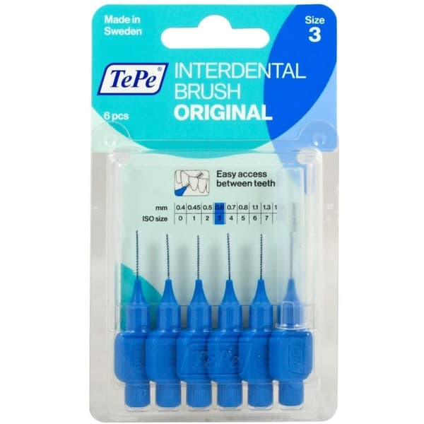Interdentala borstar Tepe Blå 0,6 mm 6 antal